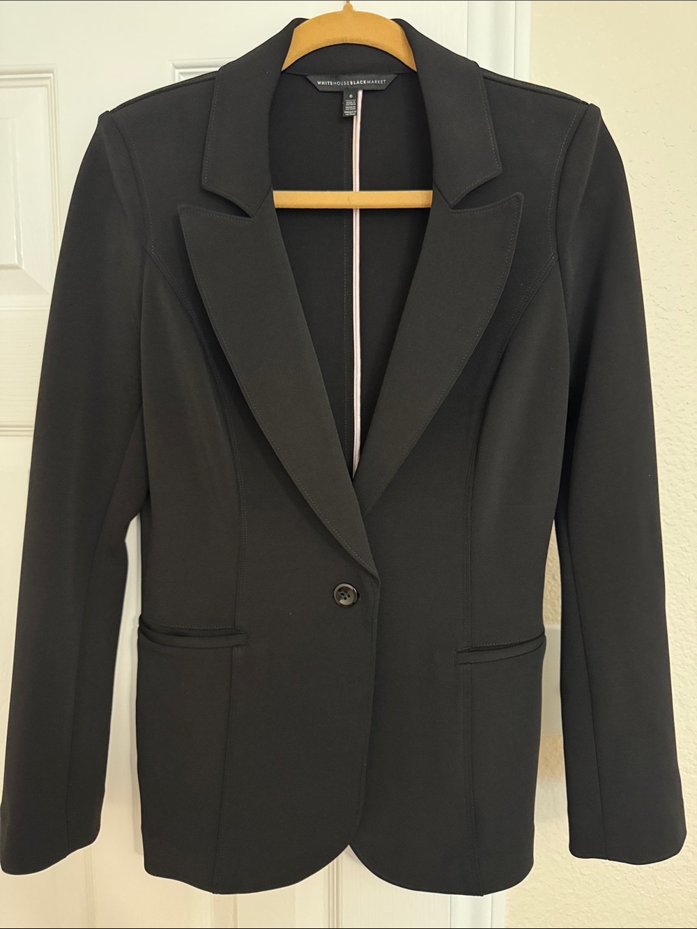 White House Black Market Black Single-Button Tailored Blazer